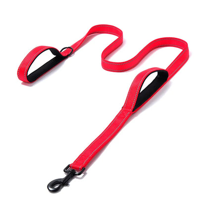 Dual Handle Reflective Dog Leash – Heavy-Duty Safety Lead for Medium & Large Dogs