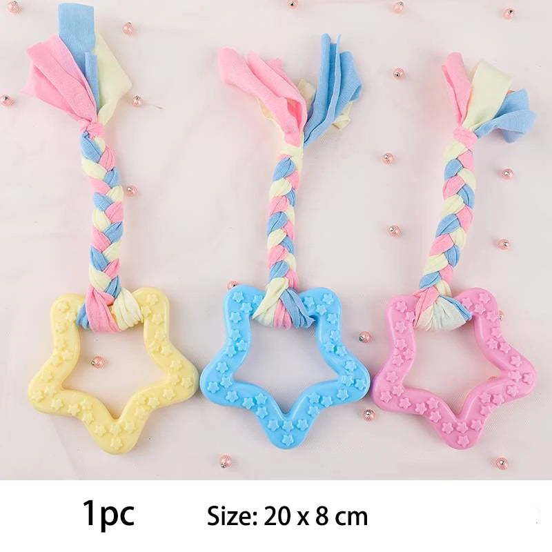 TPR Knot Chew Toy for Small Dogs – Durable Bite-Resistant Dental Cleaning & Training Toy