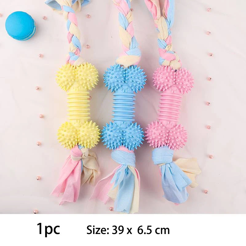 TPR Knot Chew Toy for Small Dogs – Durable Bite-Resistant Dental Cleaning & Training Toy
