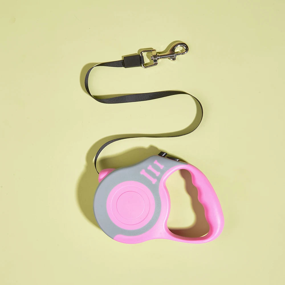 3m/5m Retractable Dog Leash – Durable Nylon Lead for Small, Medium & Large Dogs & Cats