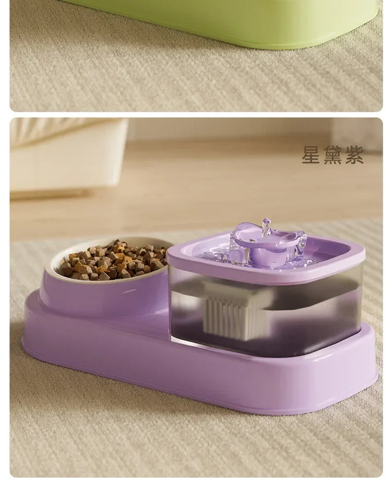 2-in-1 Automatic Pet Water Fountain – USB Powered, Quiet Filtered Drinking Bowl for Cats