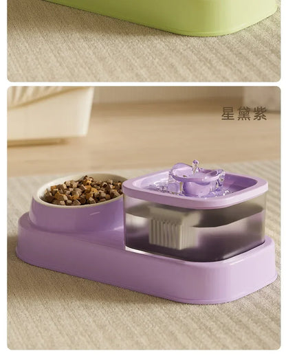 2-in-1 Automatic Pet Water Fountain – USB Powered, Quiet Filtered Drinking Bowl for Cats