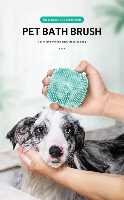 Silicone Pet Bath & Grooming Gloves – Soft Massage Brush for Dogs & Cats
