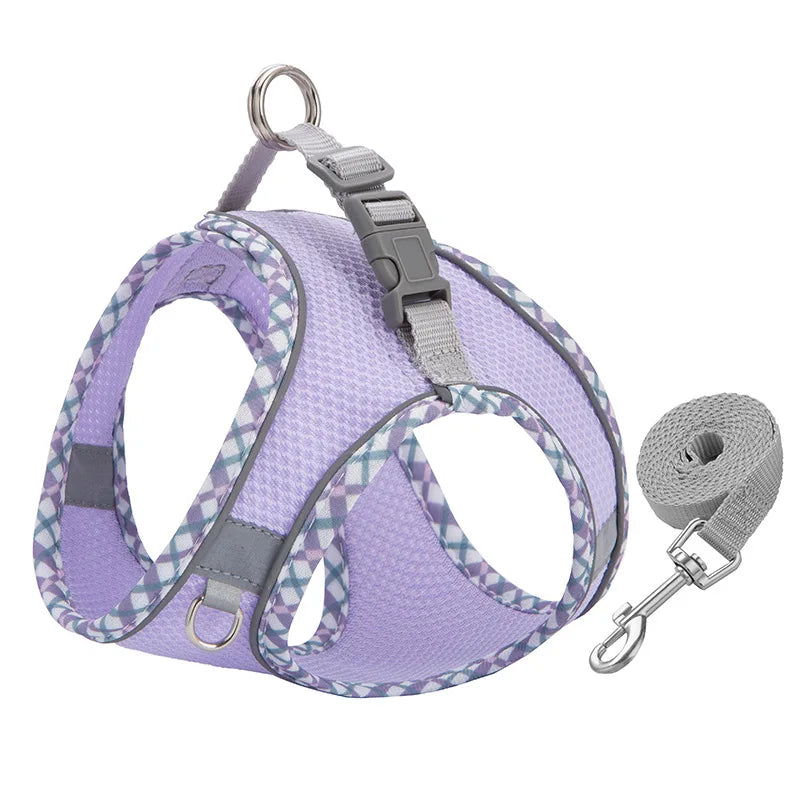 Reflective Dog & Cat Harness and Leash Set – Adjustable Vest for Small & Medium Pets (Chihuahua, Yorkie)