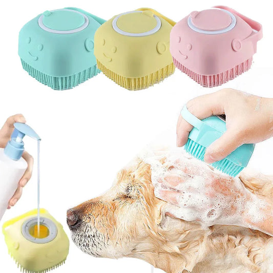 Silicone Pet Bath & Grooming Gloves – Soft Massage Brush for Dogs & Cats