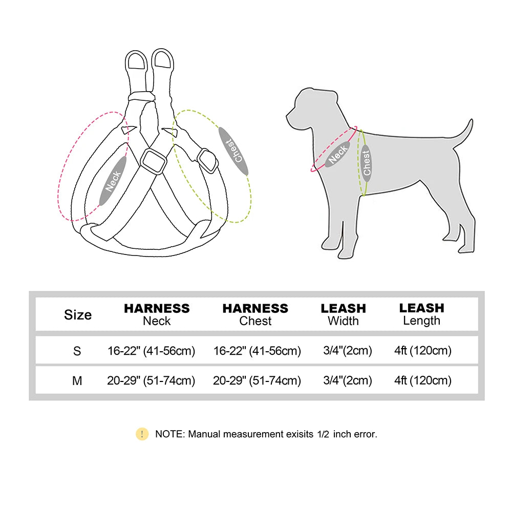Custom PU leather dog harness and leash set with engraved ID buckle. Durable vest-style harness with matching lead rope, ideal for small and medium dogs, including bulldogs.