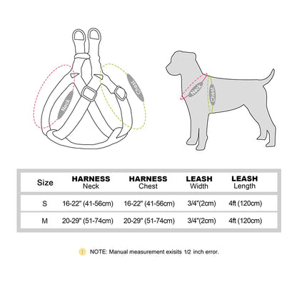 Custom PU leather dog harness and leash set with engraved ID buckle. Durable vest-style harness with matching lead rope, ideal for small and medium dogs, including bulldogs.