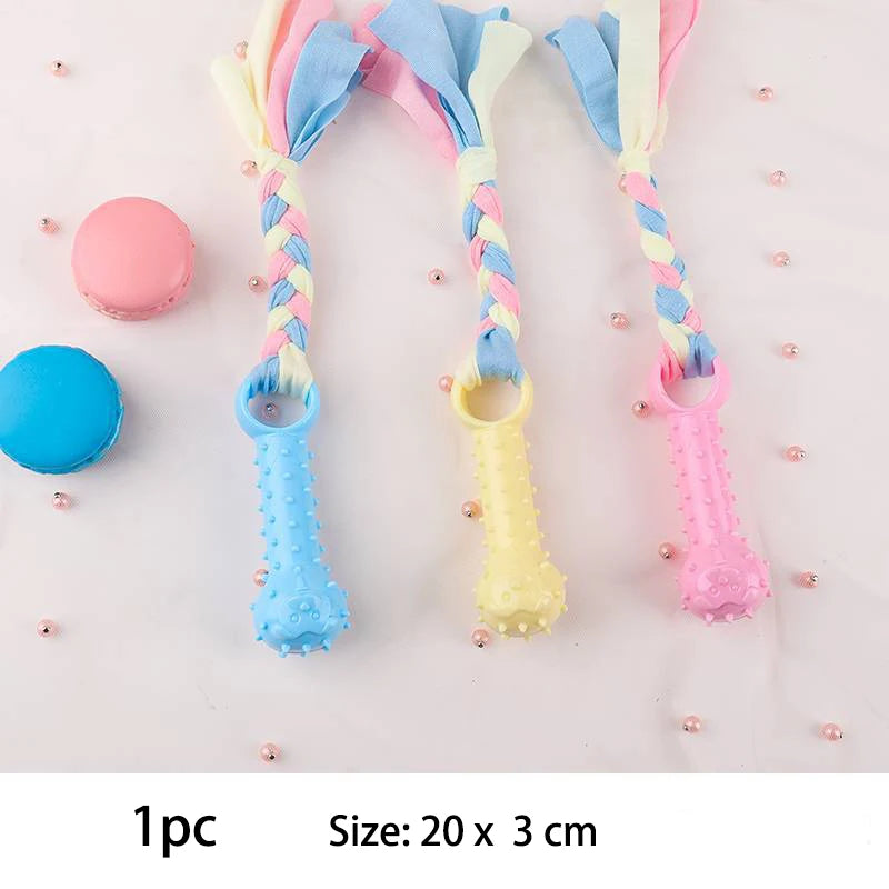 TPR Knot Chew Toy for Small Dogs – Durable Bite-Resistant Dental Cleaning & Training Toy