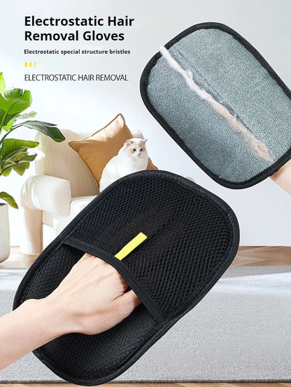 Reusable Pet Hair Remover Gloves – Electrostatic Grooming Brush for Dogs & Cats, Ideal for Clothes & Furniture