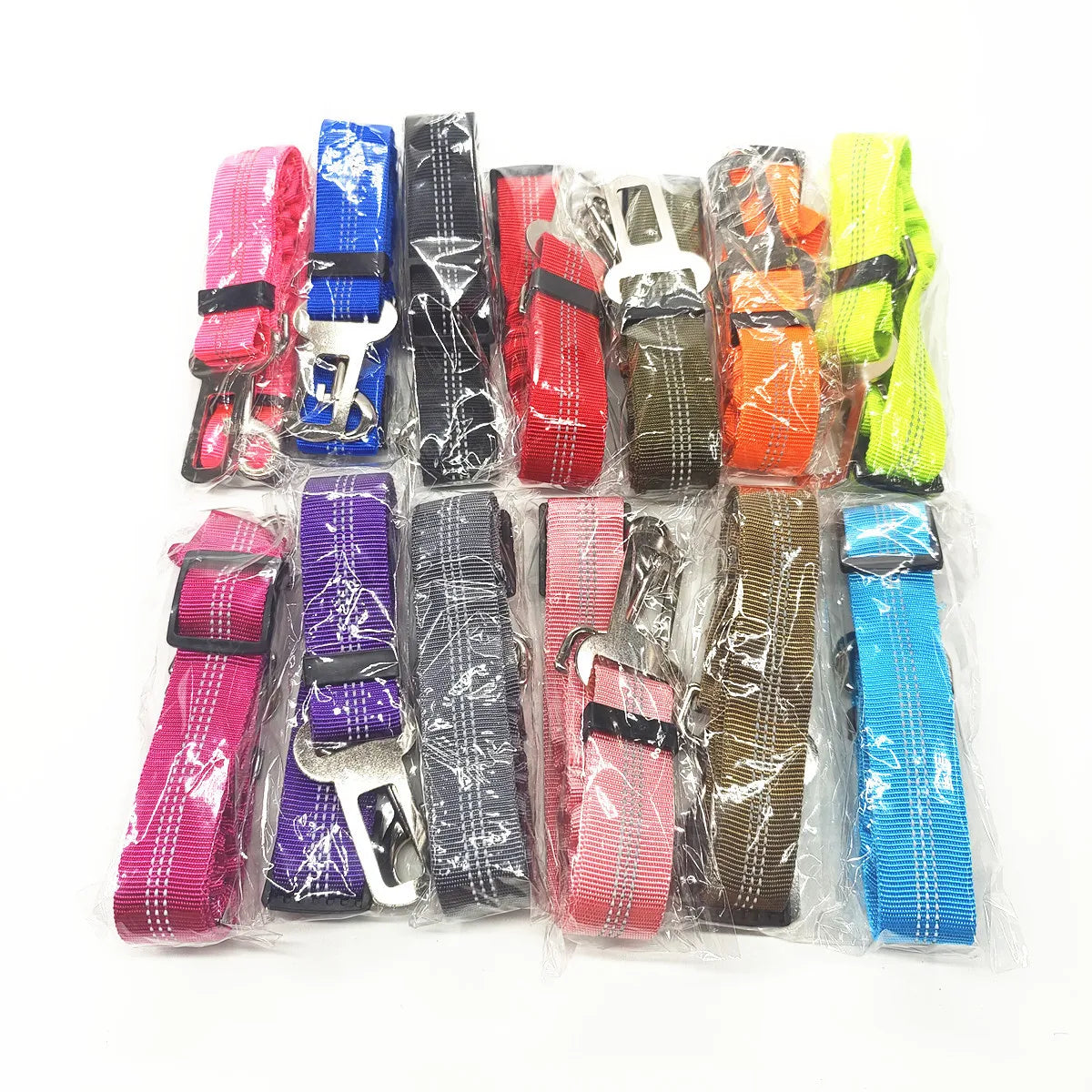 Adjustable Reflective Dog Car Seat Belt Harness – Elastic Shock-Absorbing Travel Safety Strap