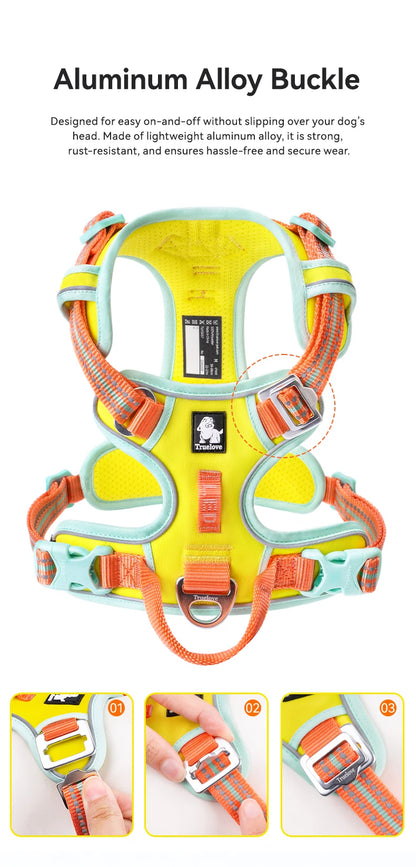 Truelove No-Pull Reflective Dog Harness – Adjustable Breathable Vest for Small, Medium & Large Dogs
