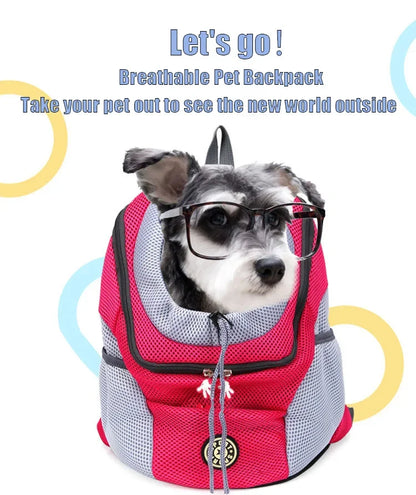 Breathable Pet Carrier Backpack – Adjustable Front Travel Bag with Reflective Strips for Dogs & Cats