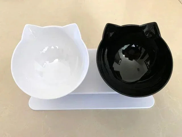 Double Pet Bowl with Stand – Non-Slip Food & Water Feeder for Dogs & Cats
