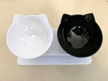 Double Pet Bowl with Stand – Non-Slip Food & Water Feeder for Dogs & Cats