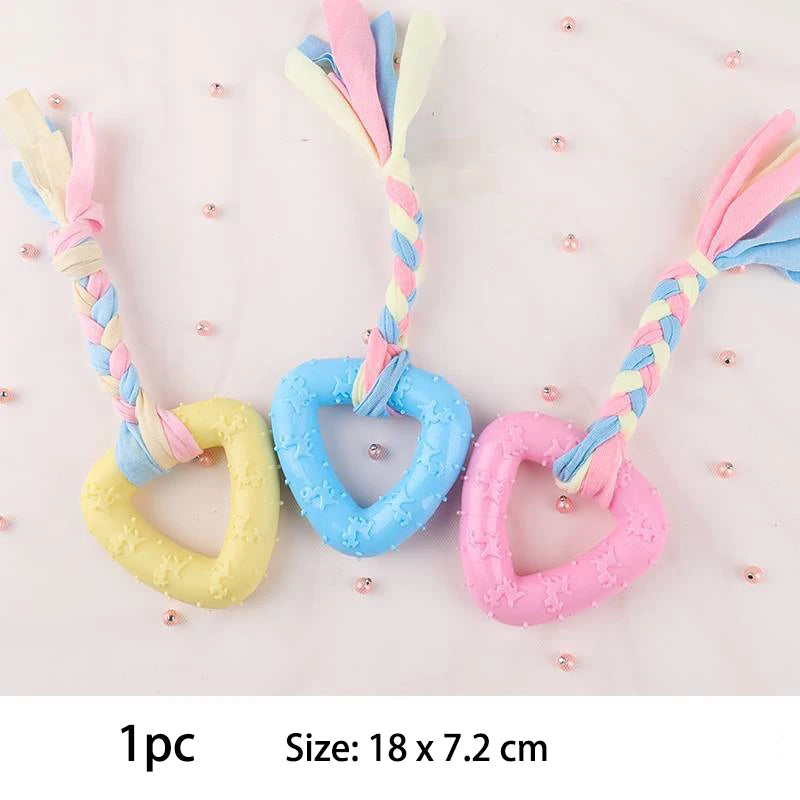 TPR Knot Chew Toy for Small Dogs – Durable Bite-Resistant Dental Cleaning & Training Toy