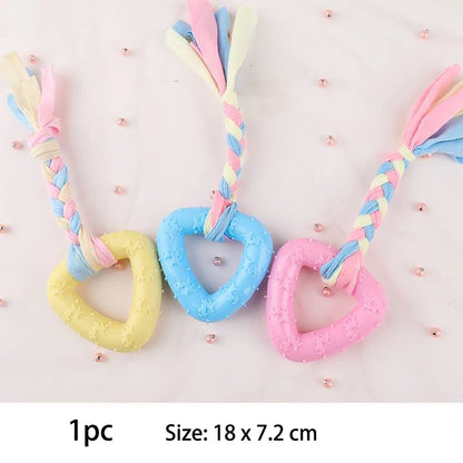 TPR Knot Chew Toy for Small Dogs – Durable Bite-Resistant Dental Cleaning & Training Toy