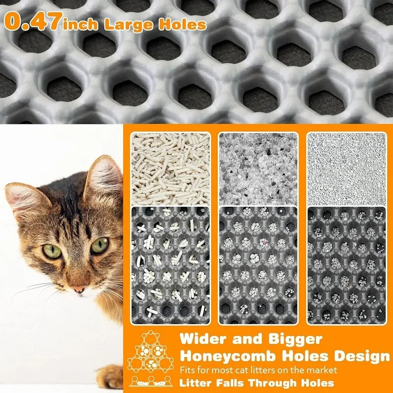 Double-Layer Waterproof Cat Litter Mat – Non-Slip, Washable Floor Protector for Pets