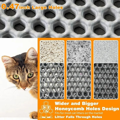 Double-Layer Waterproof Cat Litter Mat – Non-Slip, Washable Floor Protector for Pets
