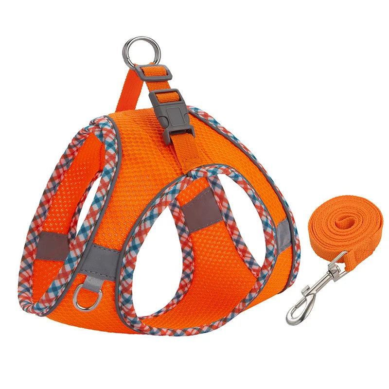 Reflective Dog & Cat Harness and Leash Set – Adjustable Vest for Small & Medium Pets (Chihuahua, Yorkie)