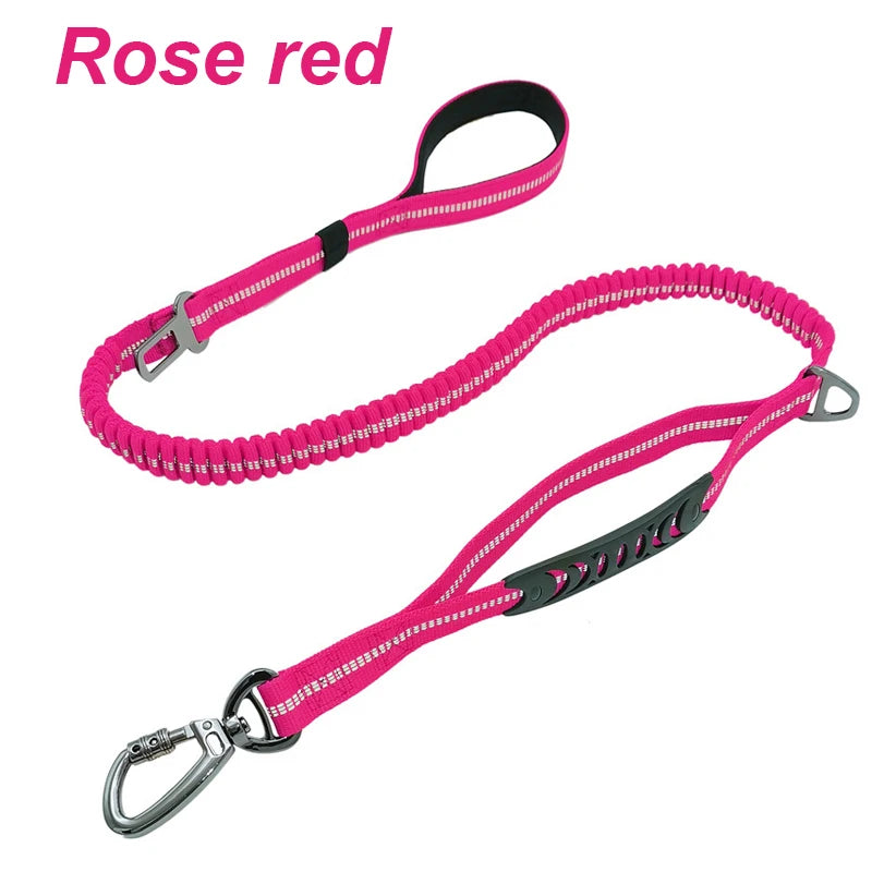 Multifunction Retractable Dog Leash – Reflective Nylon Lead with Car Safety Buckle