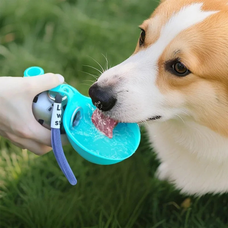 285ml Dog Water Bottle with Removable Silicone Bowl – Leakproof Stainless Steel Travel Dispenser