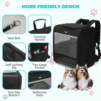 Dogat Pet Backpack XL Breathable Cat/dogs Transporter Up To 10Kg Mesh Window Foldable