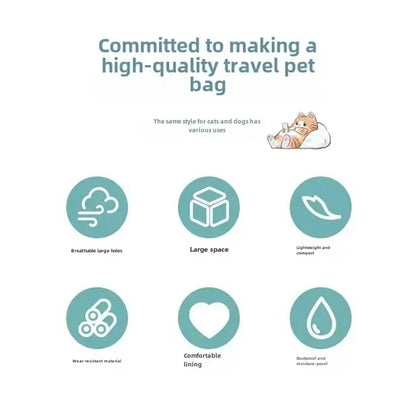 Breathable Pet Travel Bag – Portable Shoulder Carrier for Dogs & Cats, Summer Design