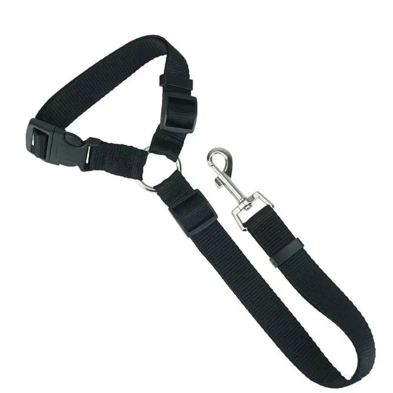 2-in-1 Adjustable Pet Car Seat Belt & Leash – Safety Harness for Dogs, Durable Nylon Lead