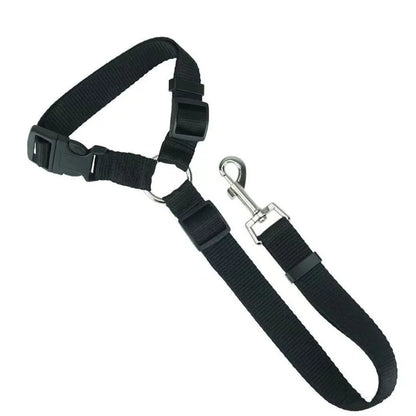 2-in-1 Adjustable Pet Car Seat Belt & Leash – Safety Harness for Dogs, Durable Nylon Lead