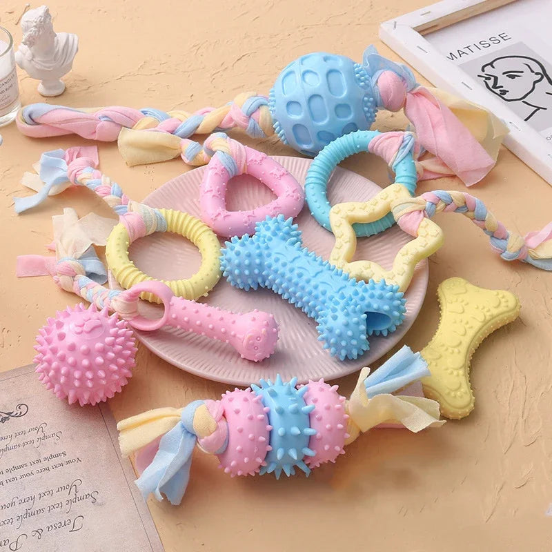 TPR Knot Chew Toy for Small Dogs – Durable Bite-Resistant Dental Cleaning & Training Toy