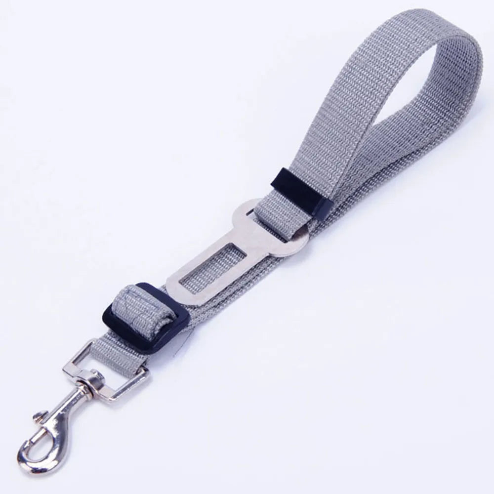 Adjustable Reflective Dog Car Seat Belt Harness – Elastic Shock-Absorbing Travel Safety Strap
