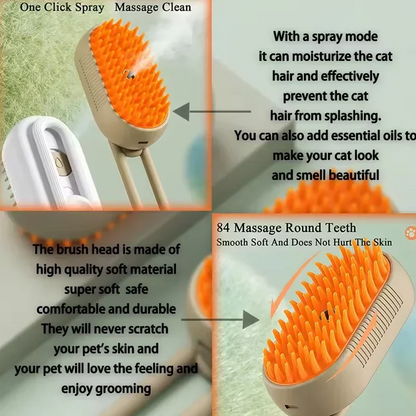 Pet Spray Grooming Comb – Hair Removal Brush with Water Mist for Dogs & Cats