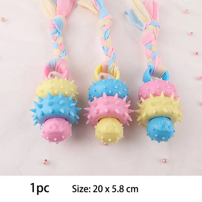TPR Knot Chew Toy for Small Dogs – Durable Bite-Resistant Dental Cleaning & Training Toy