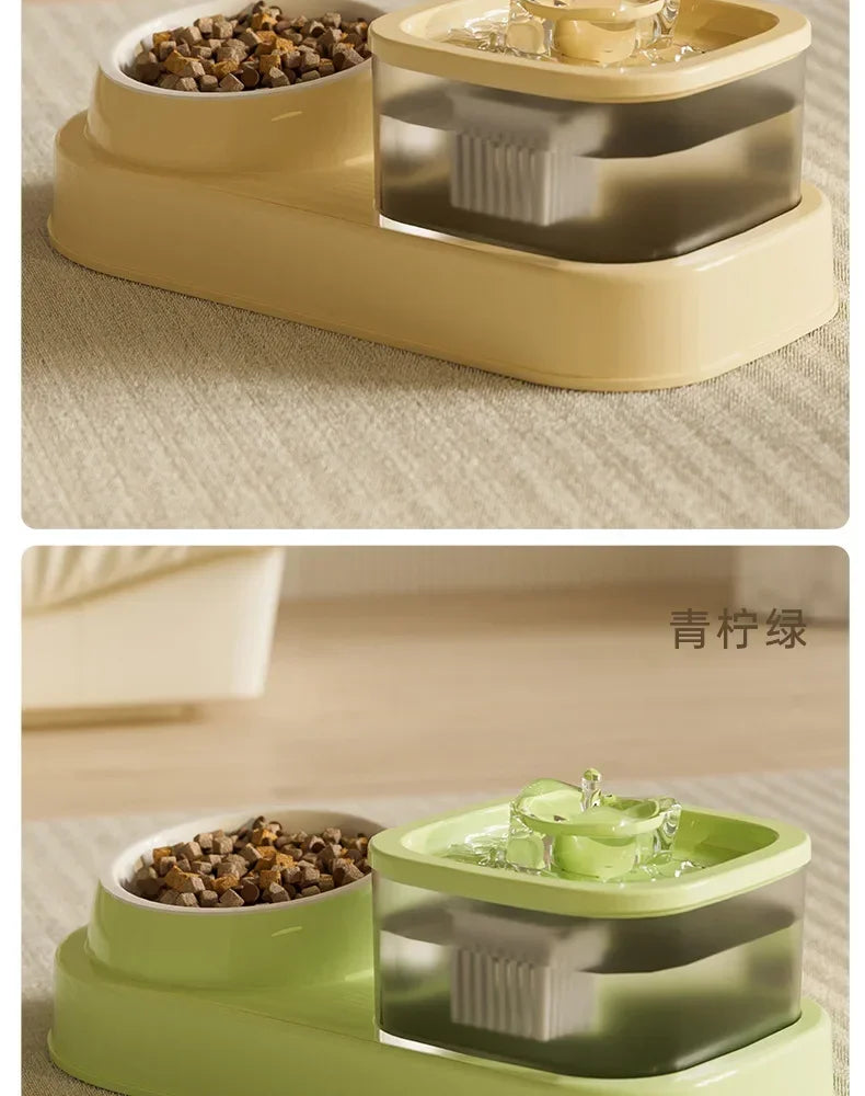 2-in-1 Automatic Pet Water Fountain – USB Powered, Quiet Filtered Drinking Bowl for Cats
