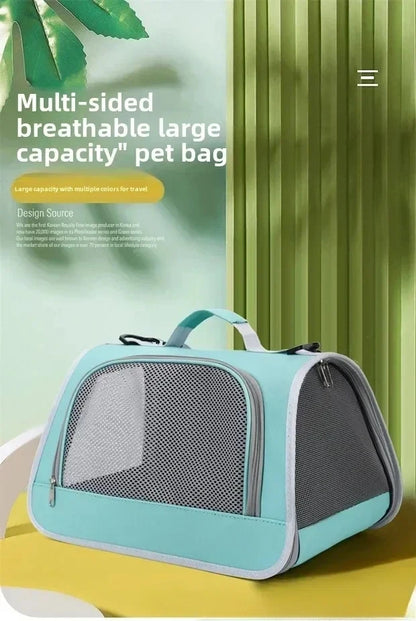 Breathable Pet Travel Bag – Portable Shoulder Carrier for Dogs & Cats, Summer Design