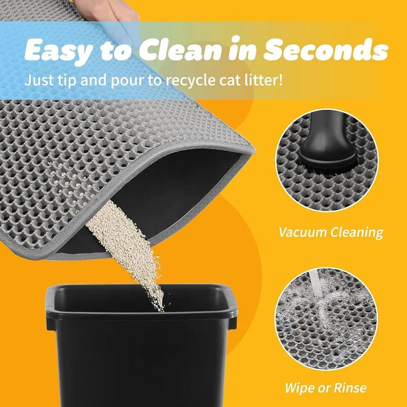 Waterproof Double-Layer Cat Litter Mat – Easy-Clean Pet Litter Pad for Cats