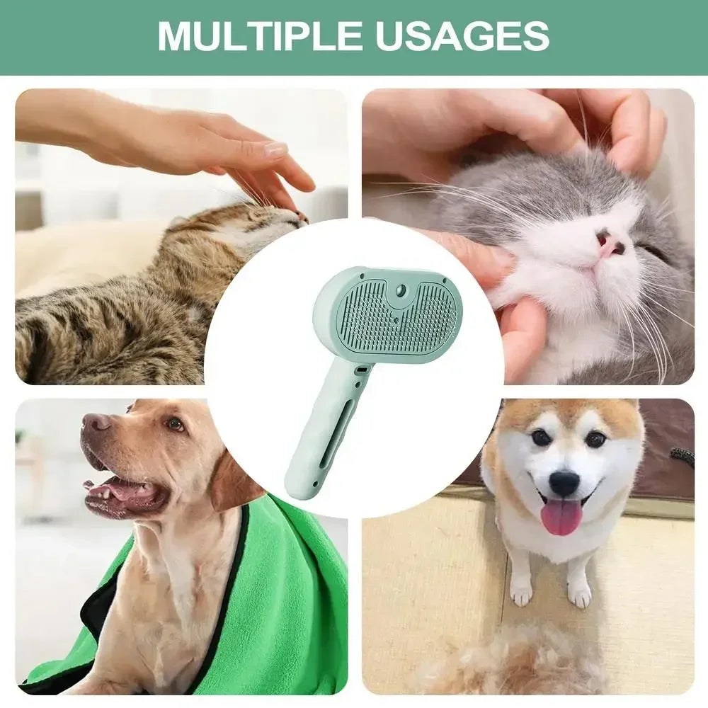 Pet Spray Grooming Comb – Hair Removal Brush with Water Mist for Dogs & Cats
