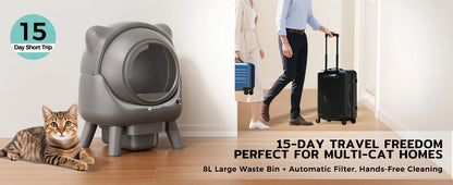 Amicura Cura X1 Smart Automatic Self-Cleaning Cat Litter Box with App Control and Splash-Proof Large-Capacity Design