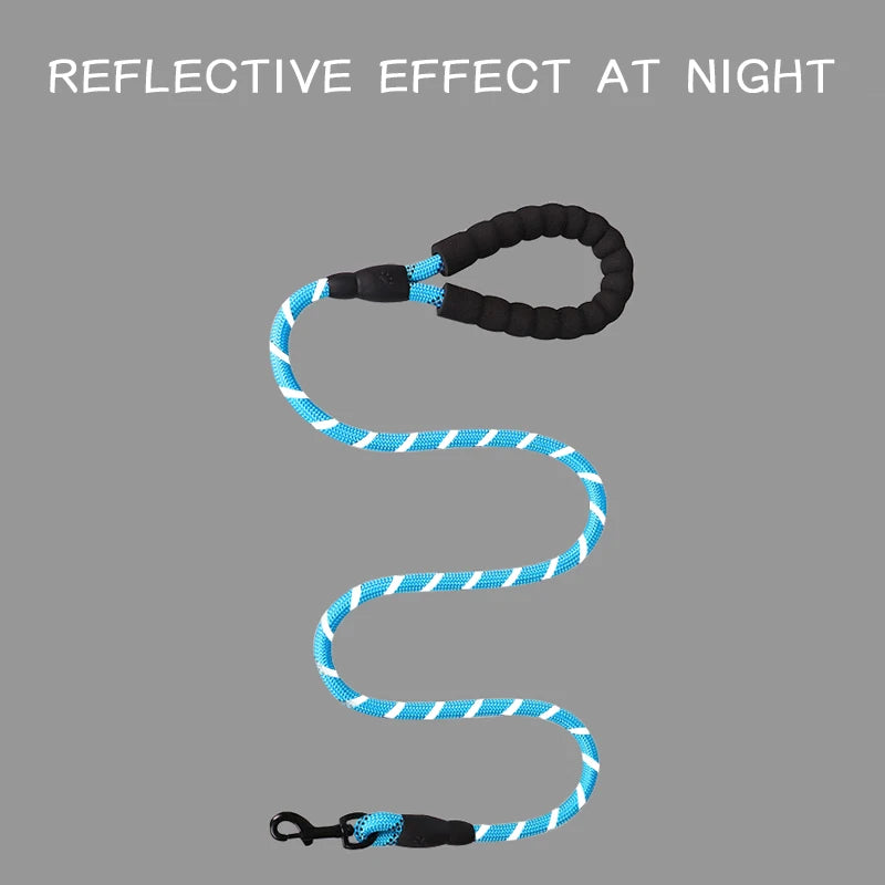 Heavy-Duty Reflective Dog Leash 150/200/300cm – Strong Anti-Pull Lead for Small & Large Dogs