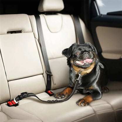 Adjustable Reflective Dog Car Seat Belt Harness – Elastic Shock-Absorbing Travel Safety Strap