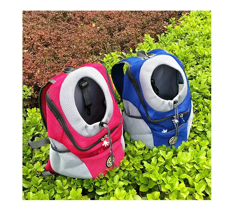 Breathable Pet Carrier Backpack – Adjustable Front Travel Bag with Reflective Strips for Dogs & Cats