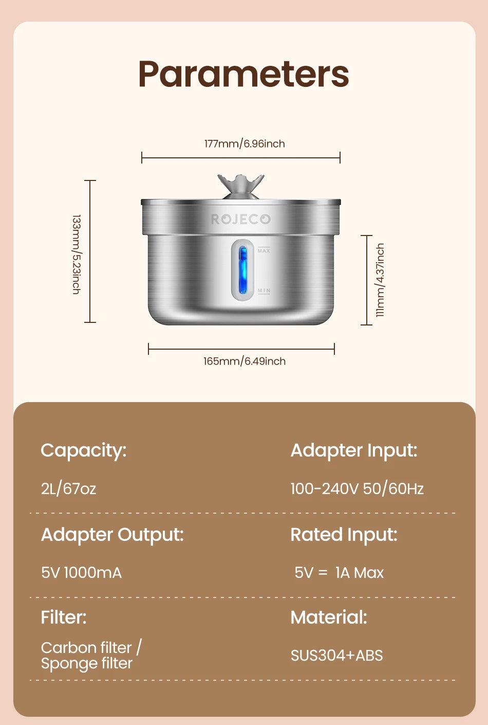 Stainless Steel Automatic Pet Water Fountain for Cats and Dogs, Smart Drinking Water Dispenser for Pets