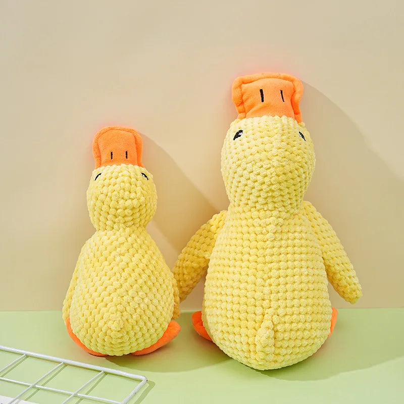 Sleeping Duck Plush Dog Toy – Squeaky Bite-Resistant Chew Toy for Small Dogs