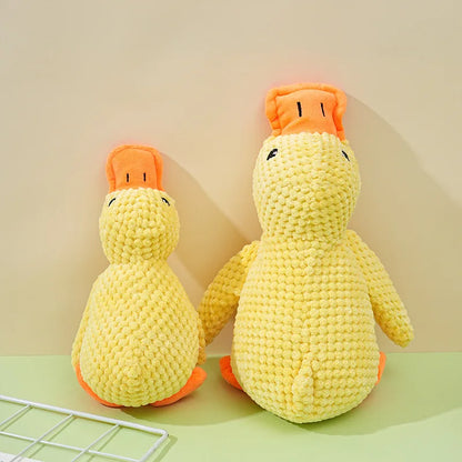 Sleeping Duck Plush Dog Toy – Squeaky Bite-Resistant Chew Toy for Small Dogs
