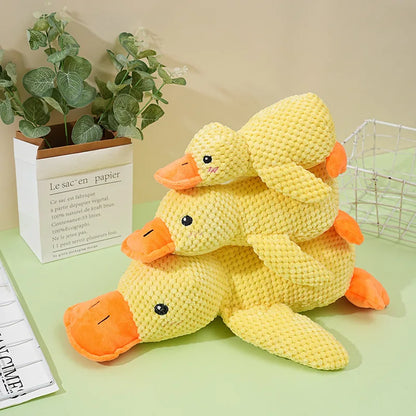 Sleeping Duck Plush Dog Toy – Squeaky Bite-Resistant Chew Toy for Small Dogs