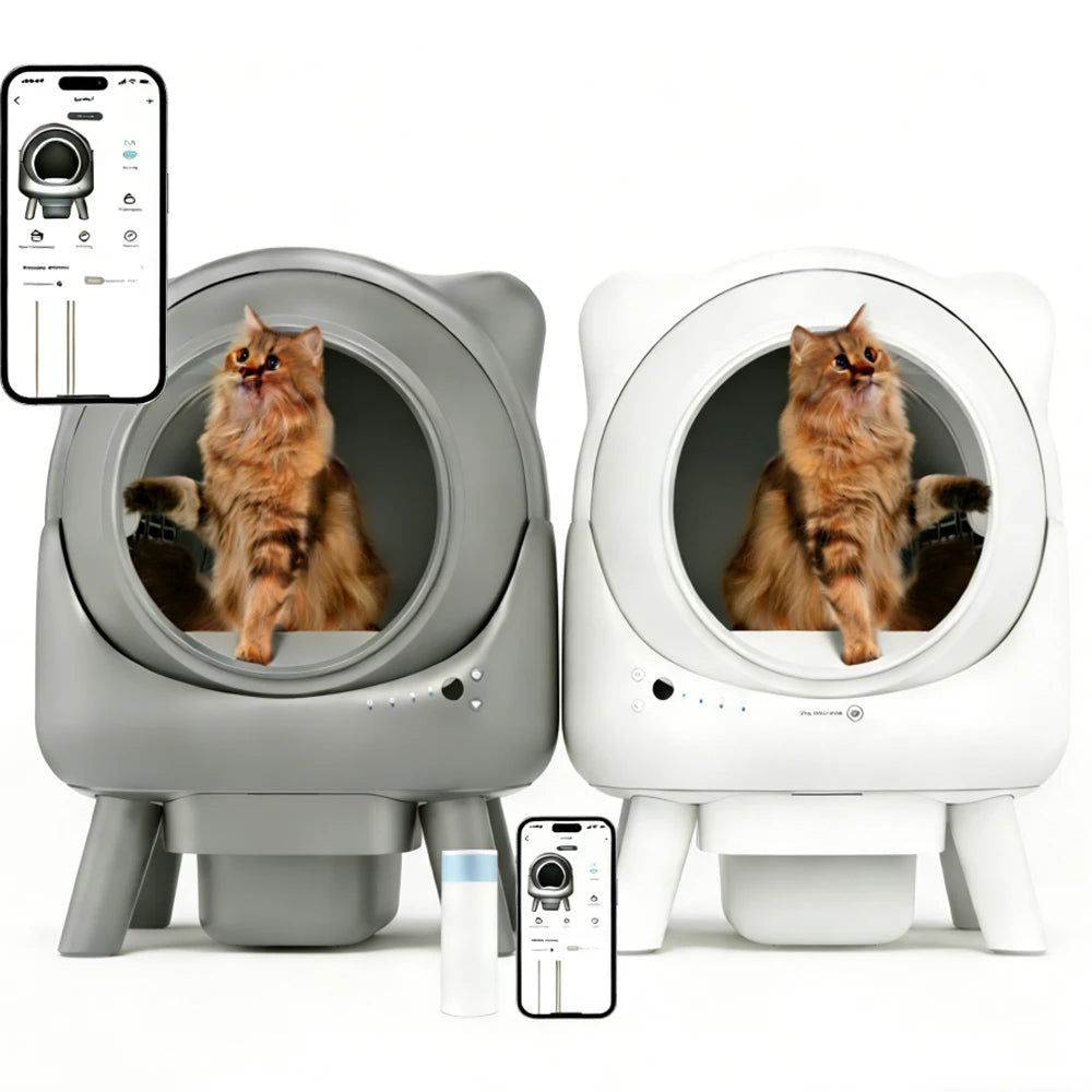 Amicura Cura X1 Smart Automatic Self-Cleaning Cat Litter Box with App Control and Splash-Proof Large-Capacity Design