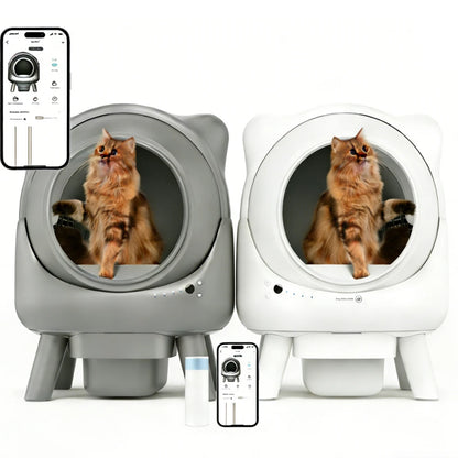 Amicura Cura X1 Smart Automatic Self-Cleaning Cat Litter Box with App Control and Splash-Proof Large-Capacity Design