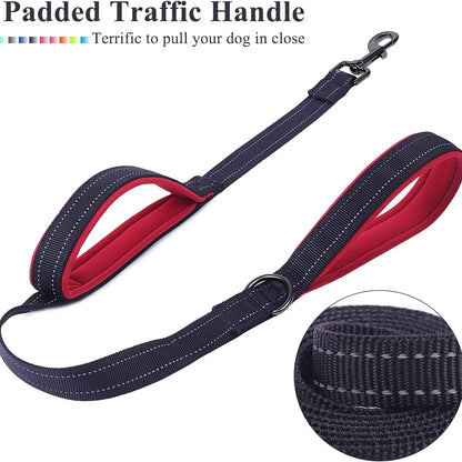 Dual Handle Reflective Dog Leash – Heavy-Duty Safety Lead for Medium & Large Dogs
