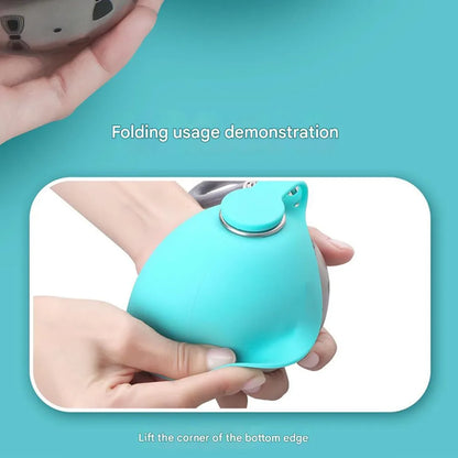 285ml Dog Water Bottle with Removable Silicone Bowl – Leakproof Stainless Steel Travel Dispenser