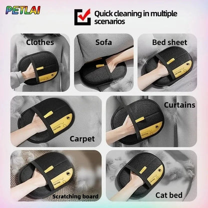 Reusable Pet Hair Remover Gloves – Electrostatic Grooming Brush for Dogs & Cats, Ideal for Clothes & Furniture